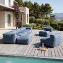Sofá modular de exterior para 8 personas con 5 sillones, 2 sillones esquineros y 1 puf