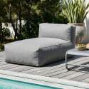Sofá modular de exterior para 5 personas con 3 sillones y 2 chaise longue