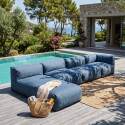 Sofá modular de exterior para 4 personas con 2 sillones, 1 sillón esquinero y 1 chaise longue