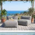 Sofá modular de exterior para 2 personas con 1 sillón y 1 chaise longue