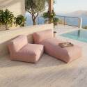 Sofá modular de exterior para 2 personas con 1 sillón y 1 chaise longue