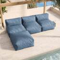 Sofá modular de exterior para 4 personas con 3 sillones y 1 puf