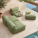Sofá modular de exterior para 4 personas con 3 sillones y 1 puf