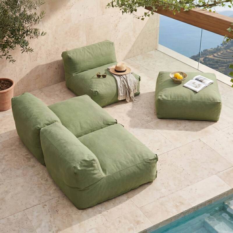 Sofá modular de exterior para 4 personas con 3 sillones y 1 puf (2/5)