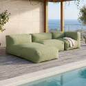 Sofá modular de exterior para 3 personas con 1 sillón, 1 sillón esquinero y 1 chaise longue - Lifestyle
