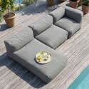 Sofá modular de exterior para 3 personas con 1 sillón, 1 sillón esquinero y 1 chaise longue