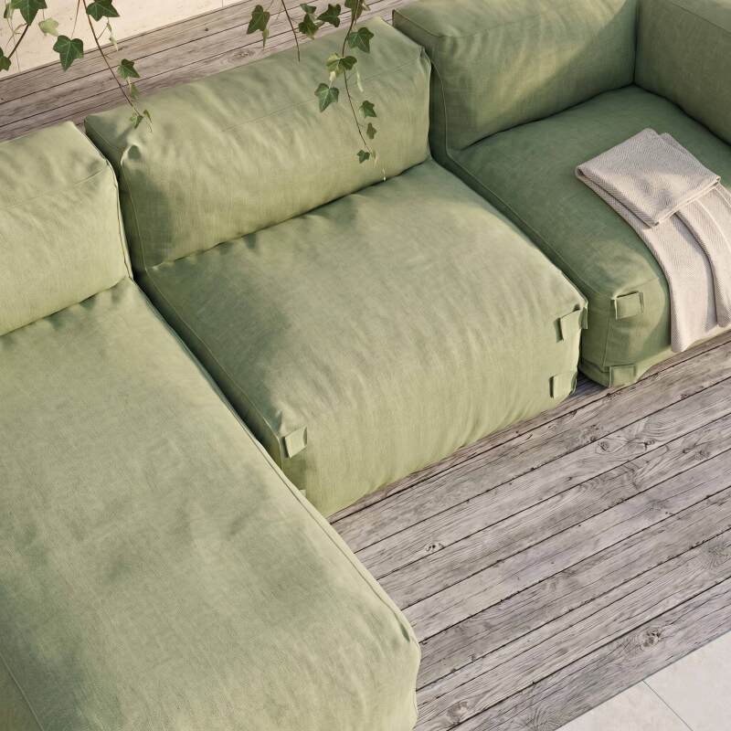 Sofá modular de exterior para 3 personas con 1 sillón, 1 sillón esquinero y 1 chaise longue (2/8)