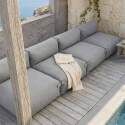 Sofá modular de exterior para 4 personas con 4 sillones