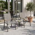 Sillas de jardín de aluminio y textileno con reposabrazos - Lote de 2