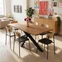 Mesa de comedor de aluminio y madera de acacia 8 personas