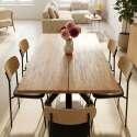 Mesa de comedor de aluminio y madera de acacia 8 personas