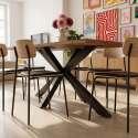 Mesa de comedor de aluminio y madera de acacia 8 personas