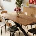 Mesa de comedor de aluminio y madera de acacia 8 personas