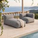 Sofá modular de exterior para 2 personas con 1 sillón esquinero y 1 chaise longue