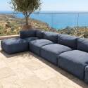 Sofá modular de exterior para 6 personas con 3 sillones, 2 sillones esquineros y 1 puf