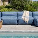 Sofá modular de exterior para 5 personas con 3 sillones y 2 chaise longue