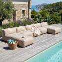 Sofá modular de exterior para 5 personas con 3 sillones y 2 chaise longue