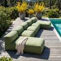 Sofá modular de exterior para 5 personas con 3 sillones y 2 chaise longue