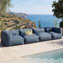 Sofá modular de exterior para 4 personas con 2 sillones y 2 sillones esquineros