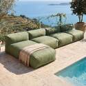 Sofá modular de exterior para 4 personas con 3 sillones y 1 chaise longue