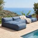 Sofá modular de exterior para 4 personas con 3 sillones y 1 chaise longue
