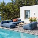 Sofá modular de exterior para 6 personas con 5 sillones y 1 chaise longue