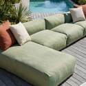 Sofá modular de exterior para 5 personas con 4 sillones y 1 chaise longue
