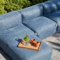 Sofá modular de exterior para 5 personas con 4 sillones y 1 chaise longue