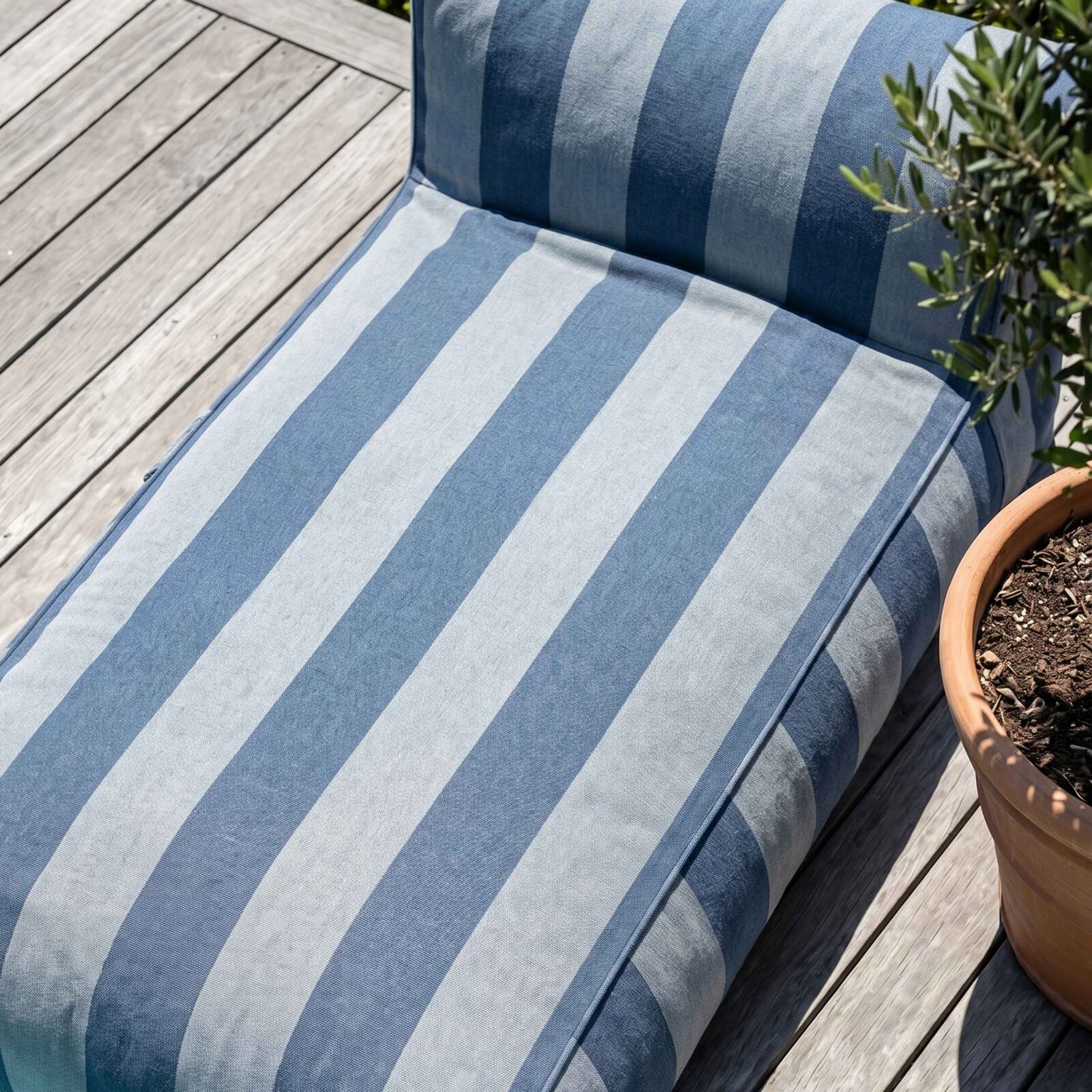 Chaise longue a rayas para sofá modular de exterior