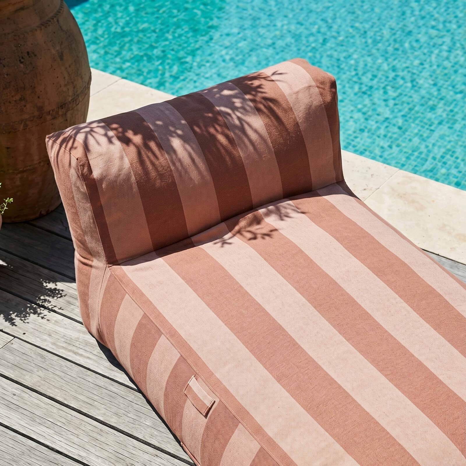 Chaise longue a rayas para sofá modular de exterior