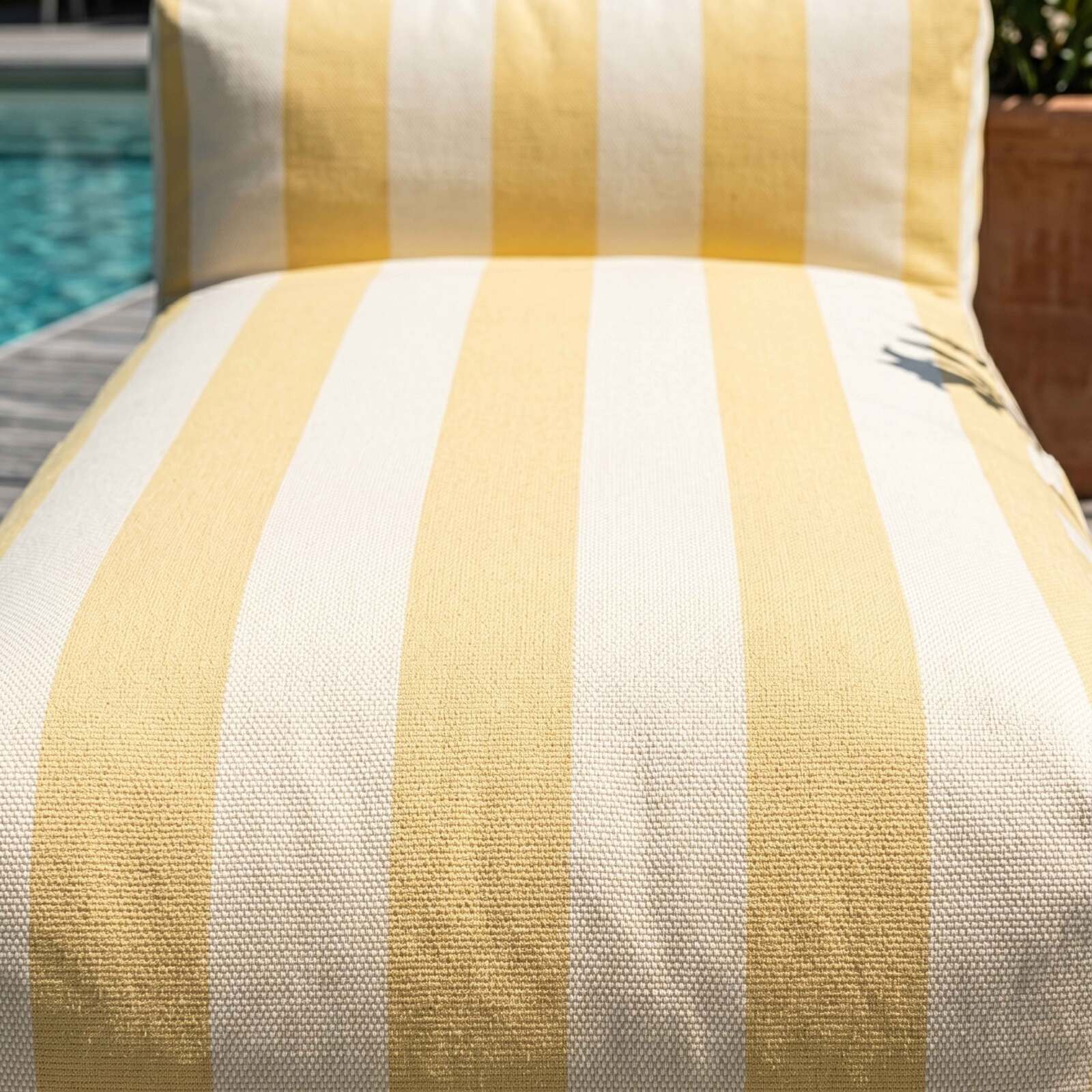 Chaise longue a rayas para sofá modular de exterior