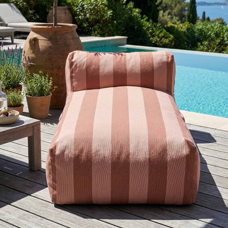 Chaise longue a rayas para sofá modular de exterior (2/7)