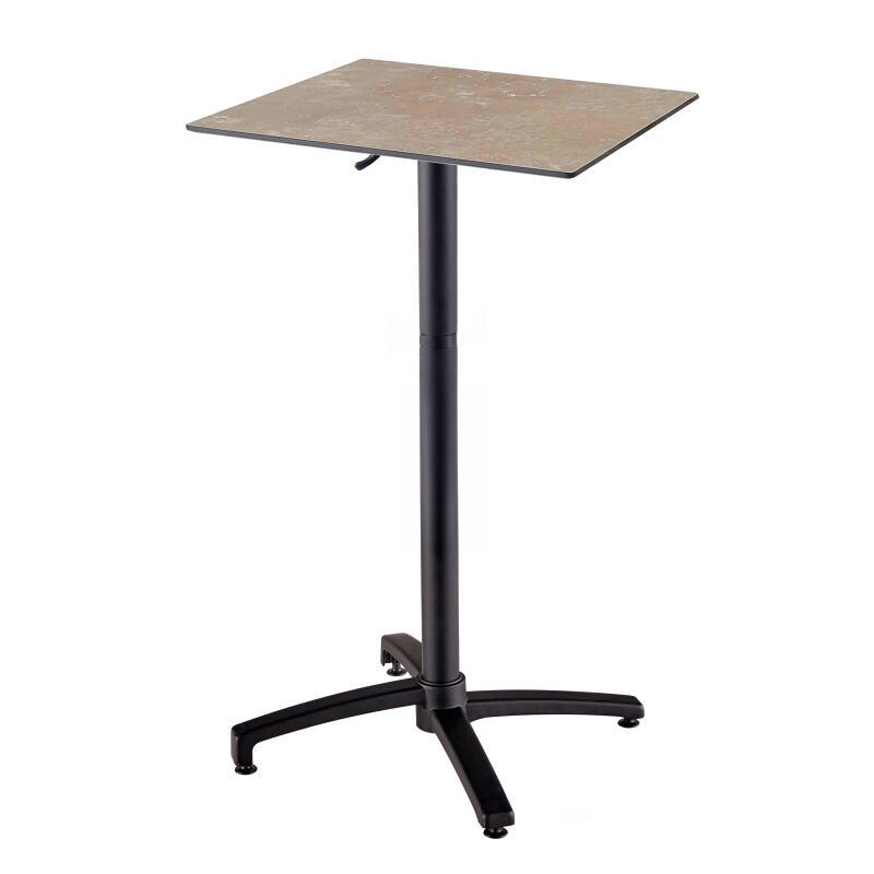 Mesa alta de exterior de HPL y aluminio 60x60x108 cm