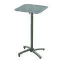 Mesa alta de jardín bistro cuadrada inclinable de aluminio 60x60 cm y 2 sillas altas