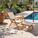 Sillón relax de jardín de madera de eucalipto con reposapiés