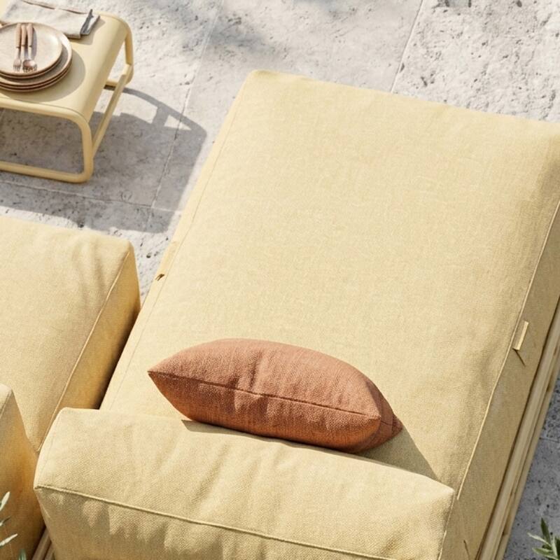 Sofá modular de exterior para 4 personas con estructura, 2 chaise longue, 2 sillones y mesa de centro (3/6)