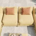 Sofá modular de exterior para 4 personas con estructura, 2 chaise longue, 2 sillones y mesa de centro