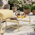 Sofá modular de exterior para 4 personas con estructura, 2 chaise longue, 2 sillones y mesa de centro