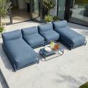 Sofá modular de exterior para 4 personas con estructura, 2 chaise longue, 2 sillones y mesa de centro
