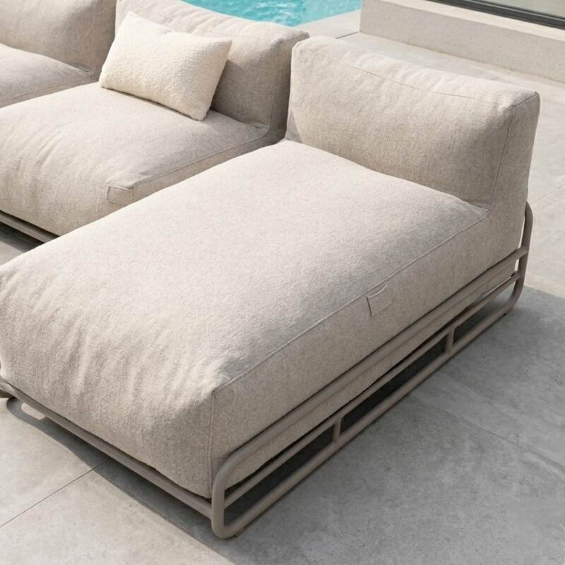 Sofá modular de exterior para 4 personas con estructura, 2 chaise longue, 2 sillones y mesa de centro (4/7)