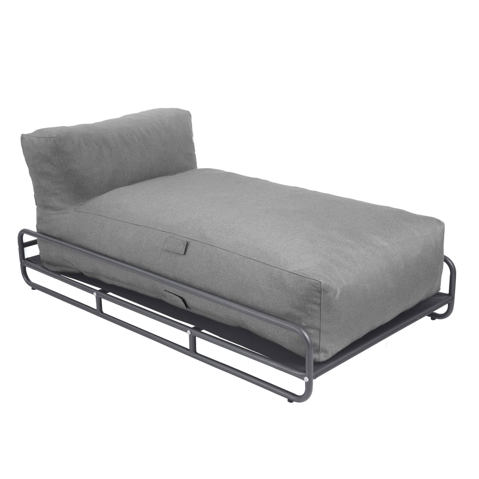 Sofá modular de exterior para 4 personas con estructura, 2 chaise longue, 2 sillones y mesa de centro