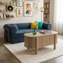 Mesa de centro elevable efecto madera ovalada 100x48 cm