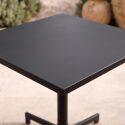 Mesa de jardín cuadrada reclinable de metal 2 a 4 personas con pie empotrado 70x70 cm
