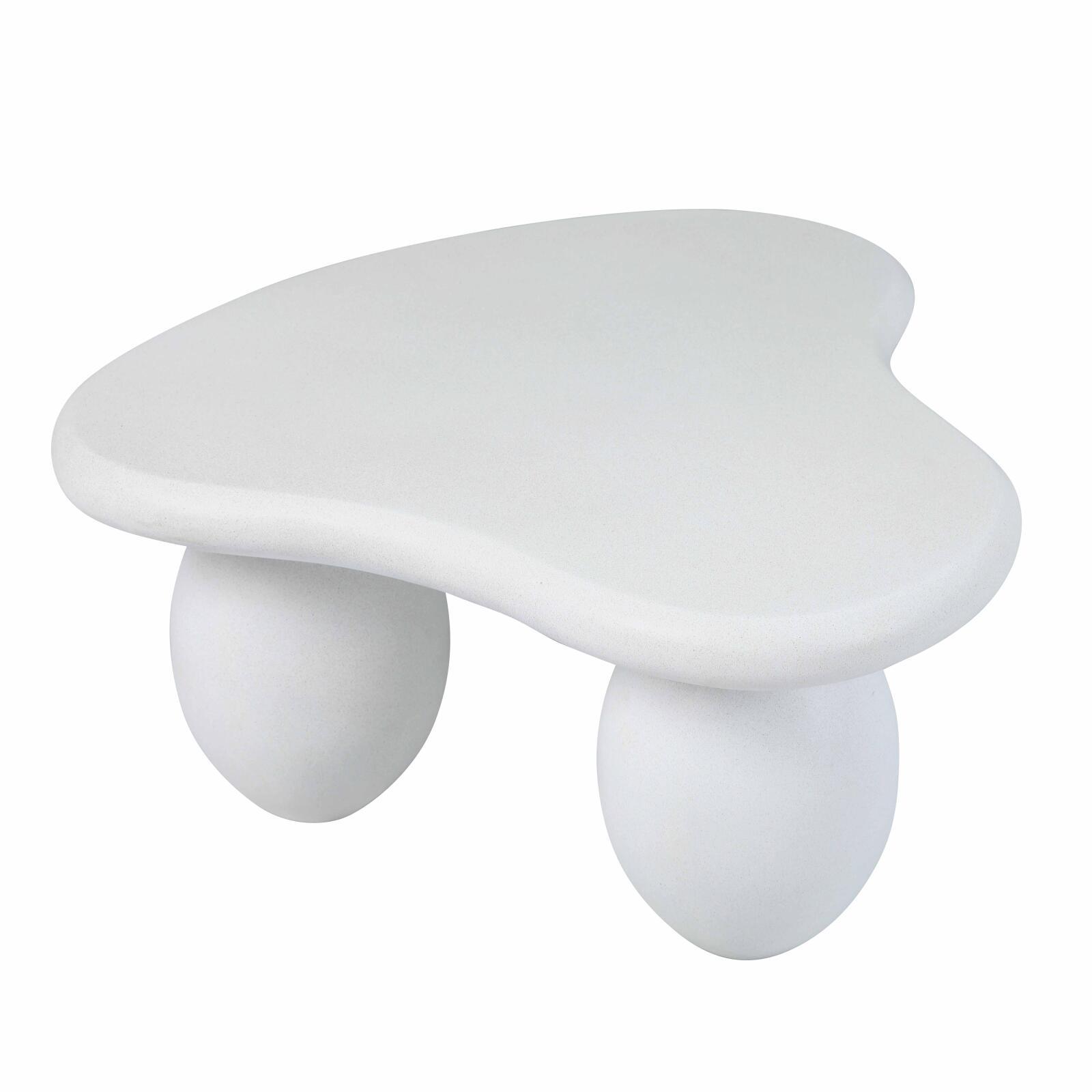 Mesa de centro de diseño efecto hormigón liso forma orgánica 80x80 cm