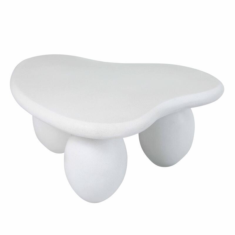 Mesa de centro de diseño efecto hormigón liso forma orgánica 80x80 cm