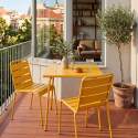 Mesa de jardín bistro cuadrada de metal 70x70 cm y 2 sillas