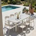 Mesa de jardín estructura de aluminio, 8 personas 213x90 cm y 8 sillas de textilene