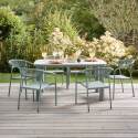 Silla de jardín de aluminio y ratán sintético con reposabrazos