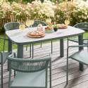 Silla de jardín de aluminio y ratán sintético con reposabrazos