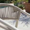 Silla de jardín de aluminio y ratán sintético con reposabrazos